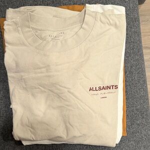 All Saints Beige Graphic Tee